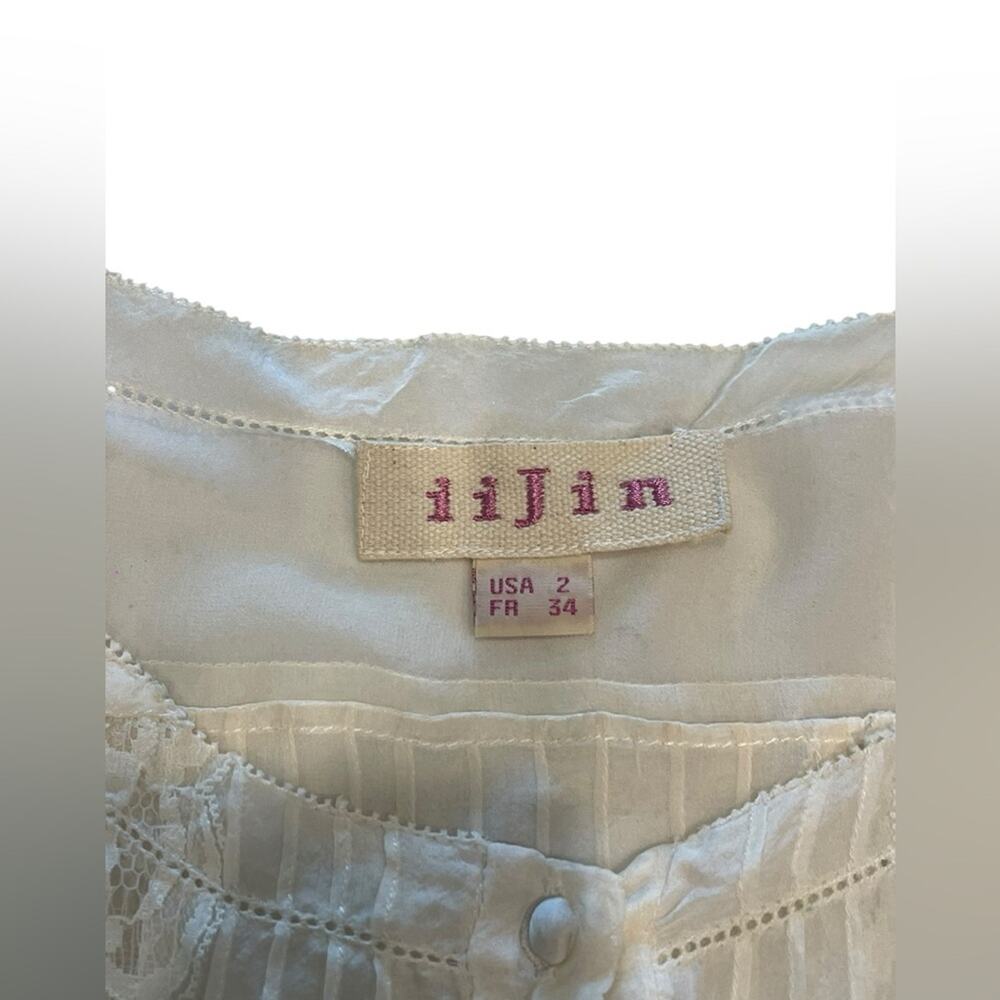 Iijin Silk Chiffon Hand Lace  Blouse Top Size:2 - Picture 4 of 10
